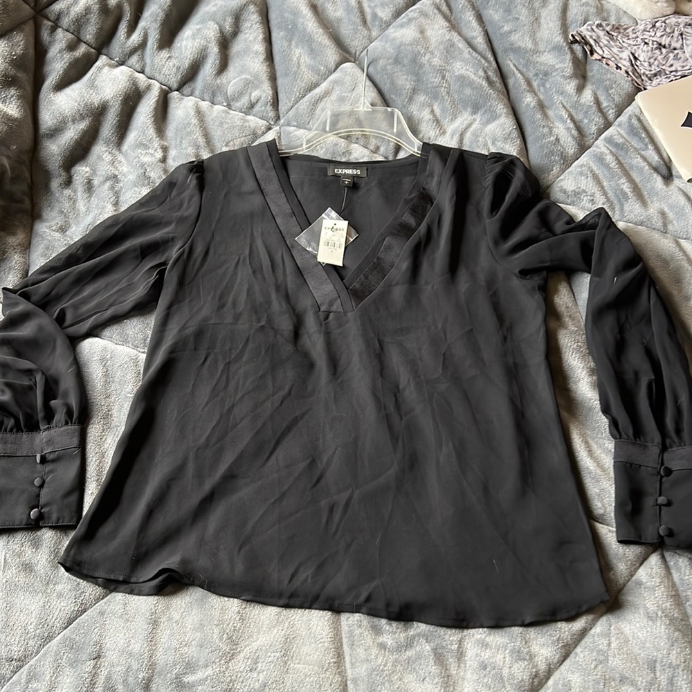 Express Black Sheer Blouse Size Small